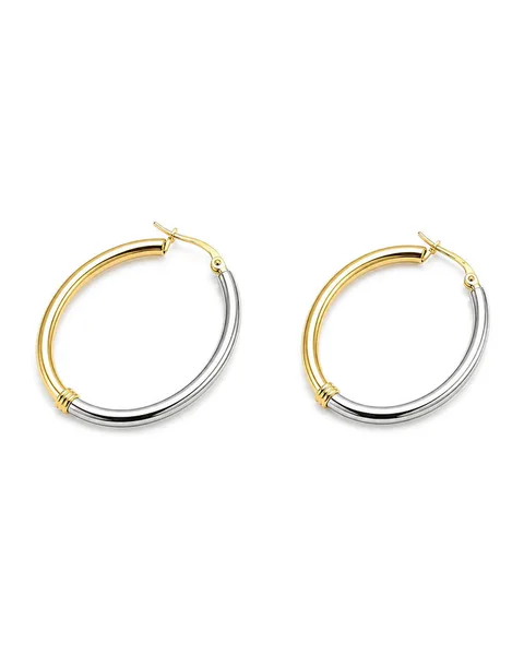 Серьги из комбинированного золота 585 пробы